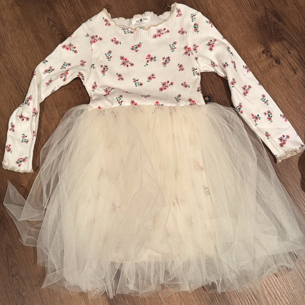 Petite Hailey girls dress floral tulle size 3